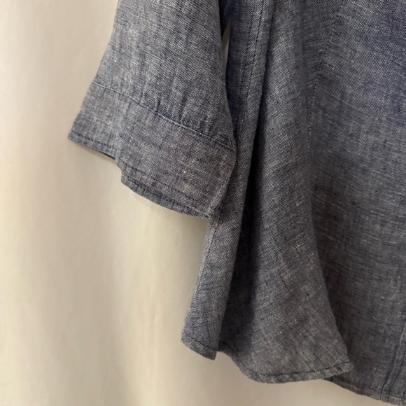 COLDWATER CREEK 100% Linen 3/4 Sleeve Blue Button Down Shirt Size XL - Picture 6 of 7